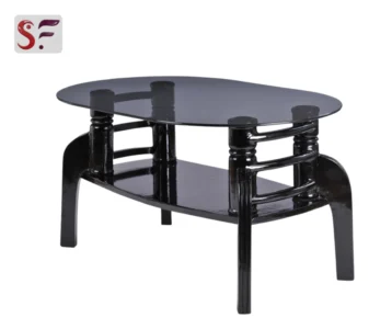 Oval Dark Glass Coffee Table